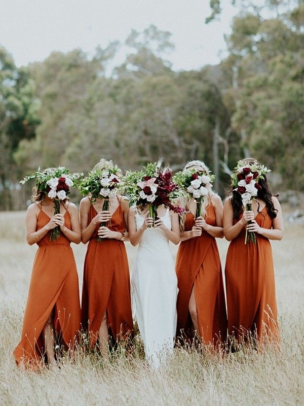 Trending: 15 Ideas for Burnt Orange Bridesmaid Dresses for 2019