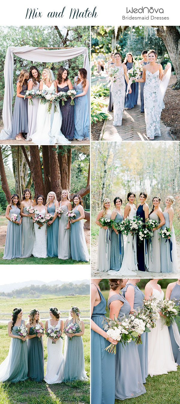 14 Mismatched Bridesmaid Dresses Color Palettes from Real Weddings ...