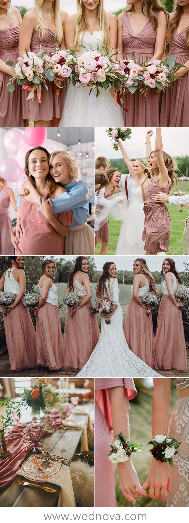 bridesmaid dress dusty pink