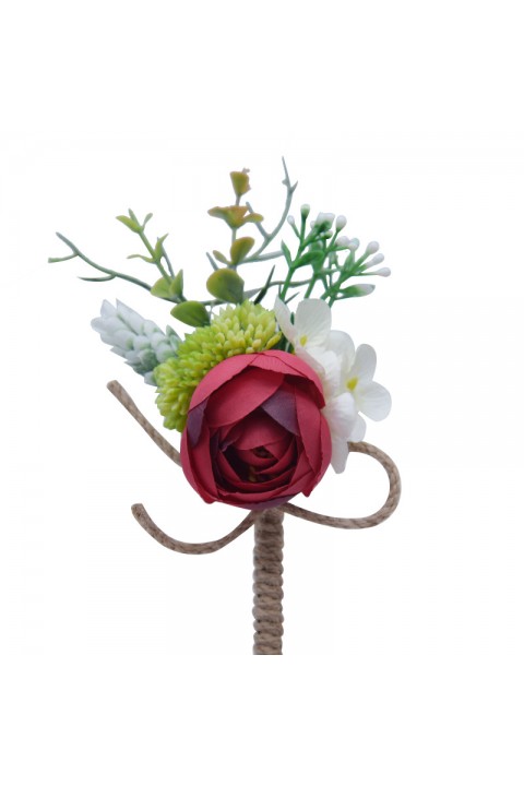 Artificial Flower Greenery Wedding Boutonniere