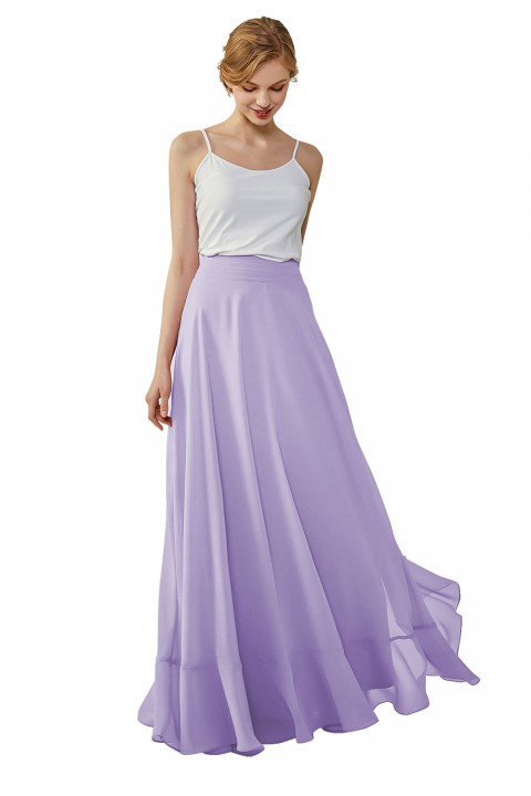 Long Chiffon Bridesmaid Skirt with Slit