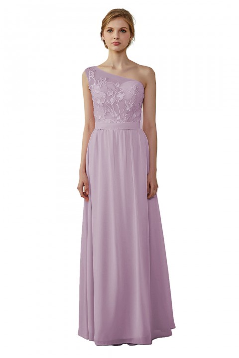 Illusion Sweetheart One Shoulder Lace A-Line Bridesmaid Dress