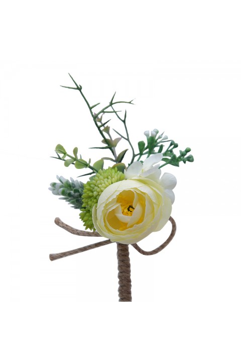 Artificial Flower Greenery Wedding Boutonniere