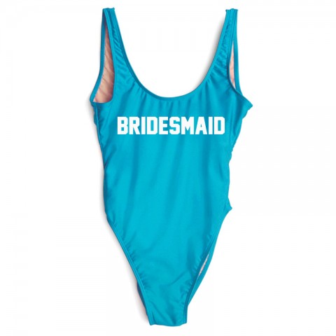 Bridesmaid Printed Backless Bachelorette Party One Piece Swimsuit