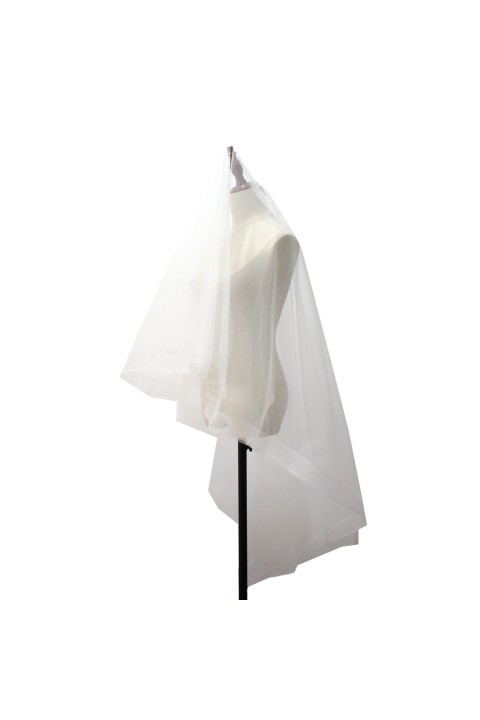 Simple Two-Tier Elastic Middle length Bridal Veil With Comb