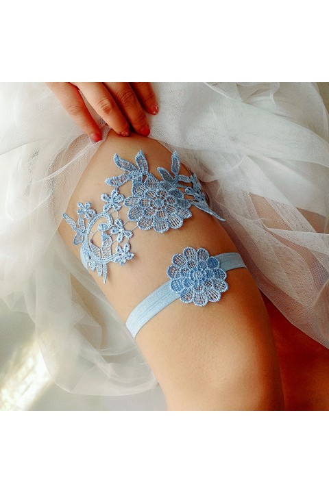 Floral Lace Elastic Bridal Garter Set