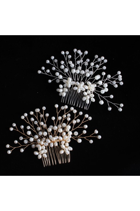 Pearl Beaded Branch Bridal Hair Comb