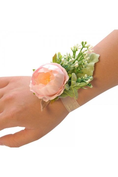 Artificial Flower Greenery Wrist Corsage