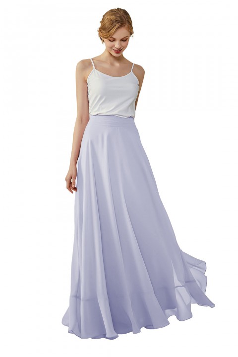 Long Chiffon Bridesmaid Skirt with Slit