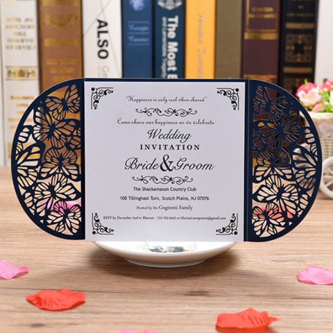 Laser Cut Hollow Out Customized Wedding Invitation