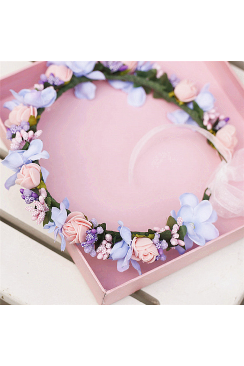 Handmade Blue Imitation Flower Bridal Headpiece 