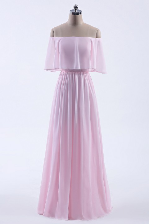 Clearance | Bohemian Style Off Shoulder Chiffon Bridesmaid Dress