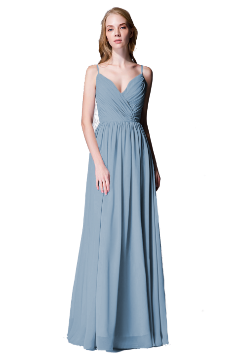 Clearance | Spaghetti Straps Chiffon Bridesmaid Dress Open-back 