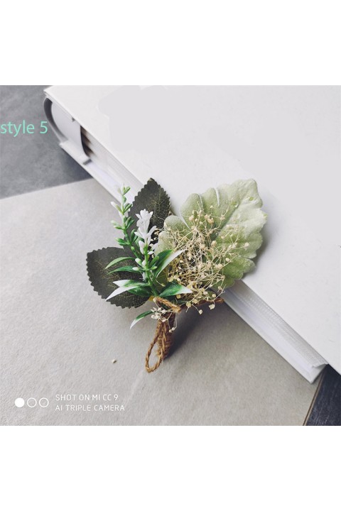 Artificial Leaf Wedding Boutonniere