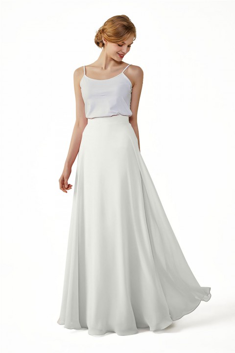 Simple Chiffon Bridesmaid Skirt Long