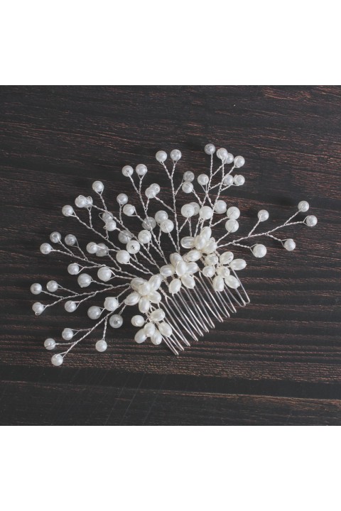 Pearl Beaded Branch Bridal Hair Comb