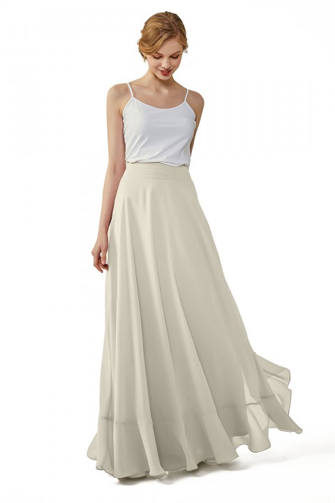 Long Chiffon Bridesmaid Skirt with Slit