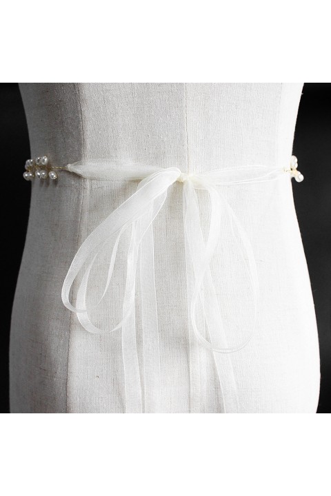 Pearl Ribbon Wedding Belt Bridal Sash