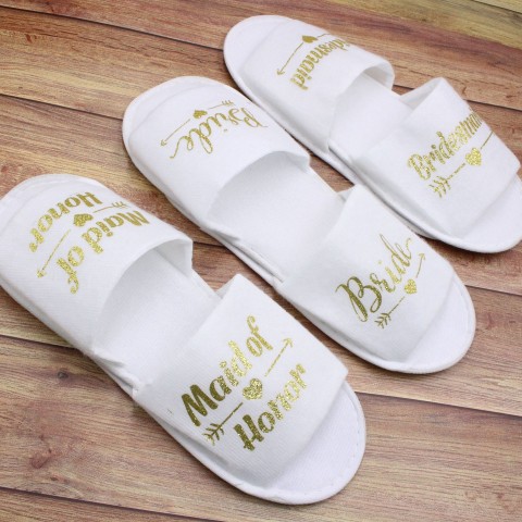 Slogan Printed Open Toe Bachelorette Party Slippers