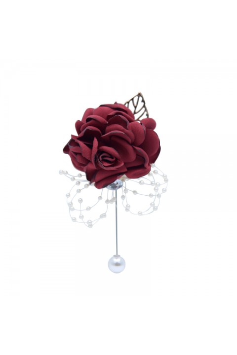 Artificial Flower Pearl Crystal Wedding boutonniere