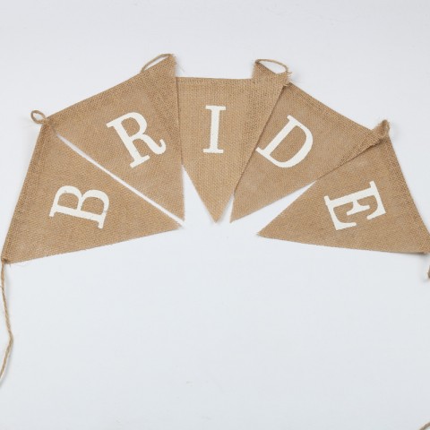 Bride to Be Bachelorette Party Triangle Linen Banner