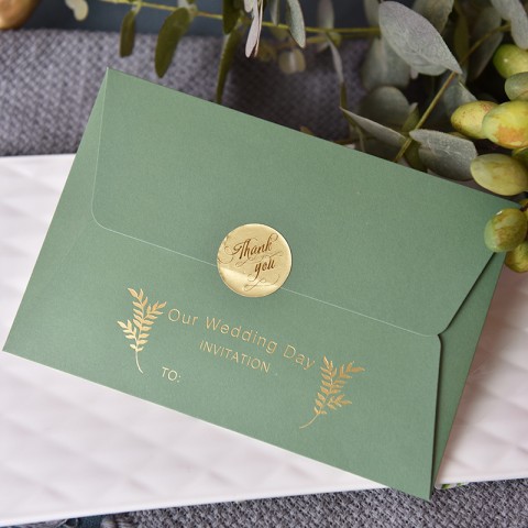 Rustic Greenery Leaf Printed Customized Wedding Invitation