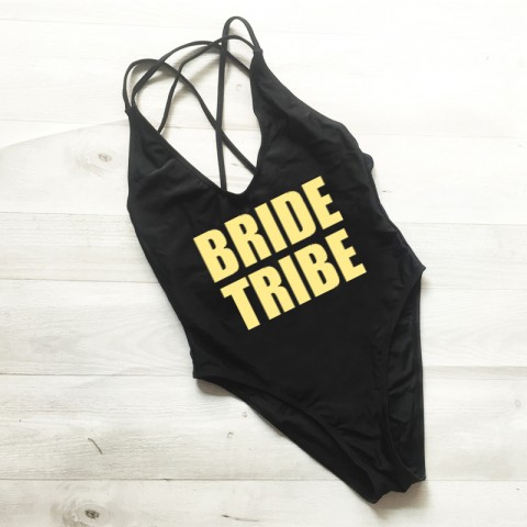 Bride Tribe Strappy Back Bachelorette Party One Piece Swimsuit