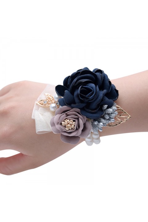 Artificial Flower Pearl Wedding Wrist Corsage