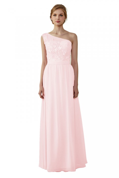 Illusion Sweetheart One Shoulder Lace A-Line Bridesmaid Dress