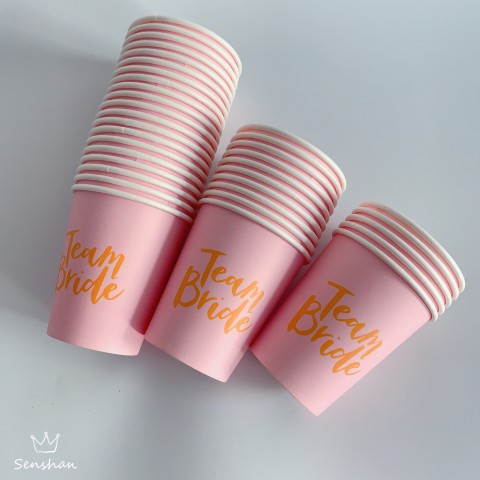 Team Bride Bachelorette Party Paper Cups- 10 Pack