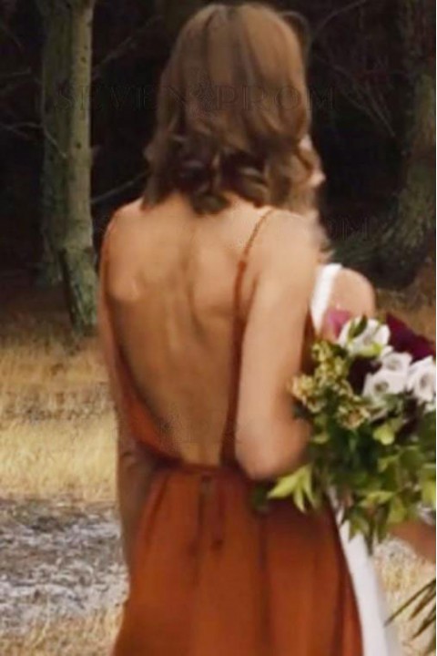 Clearance | Open back bridesmaid dress with split