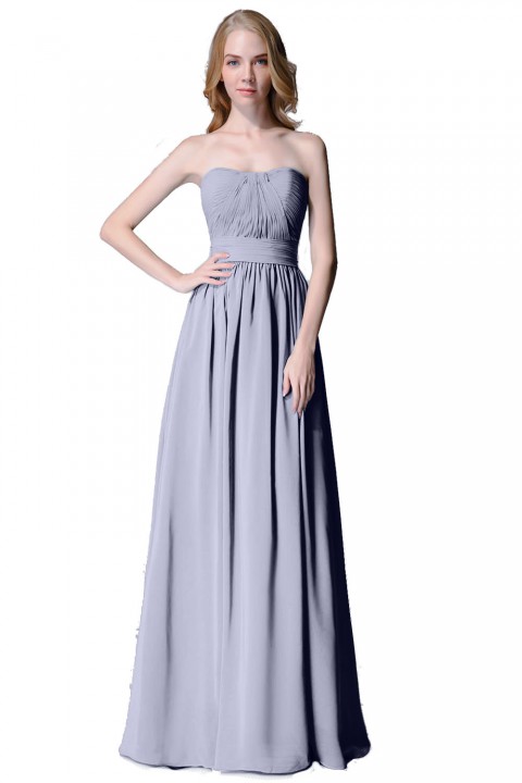 Cute Strapless Sweetheart Chiffon Bridesmaid Dress with Corset Back