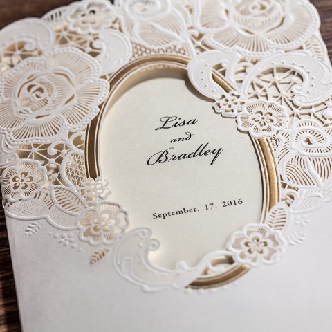 Cut Out Laser Cut Customized Wedding Invitation