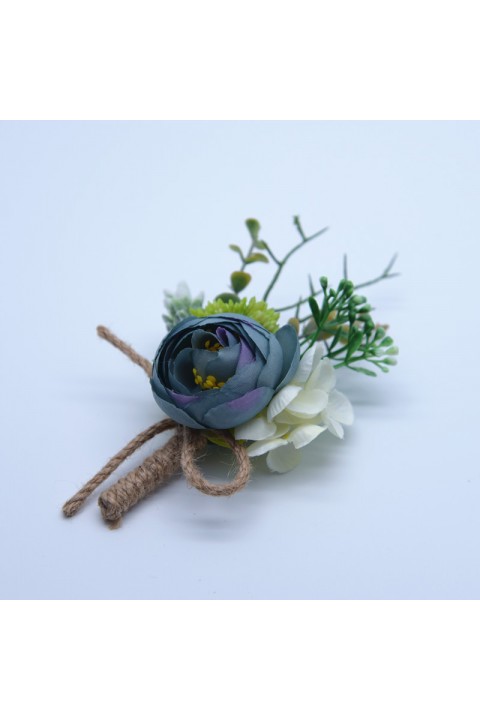 Artificial Flower Greenery Wedding Boutonniere