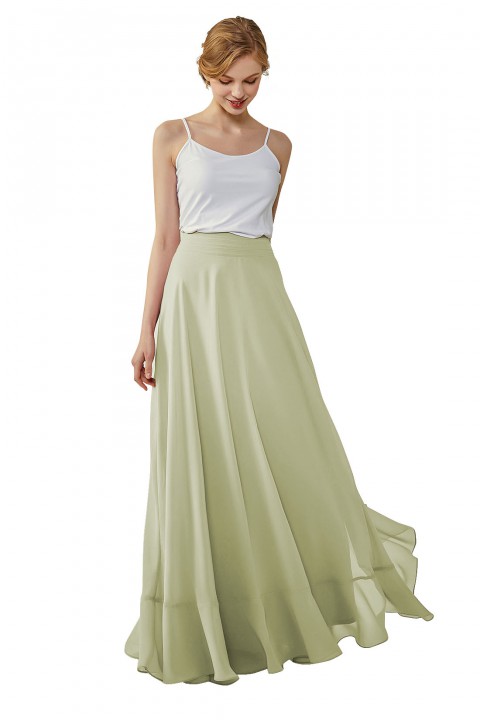 Long Chiffon Bridesmaid Skirt with Slit
