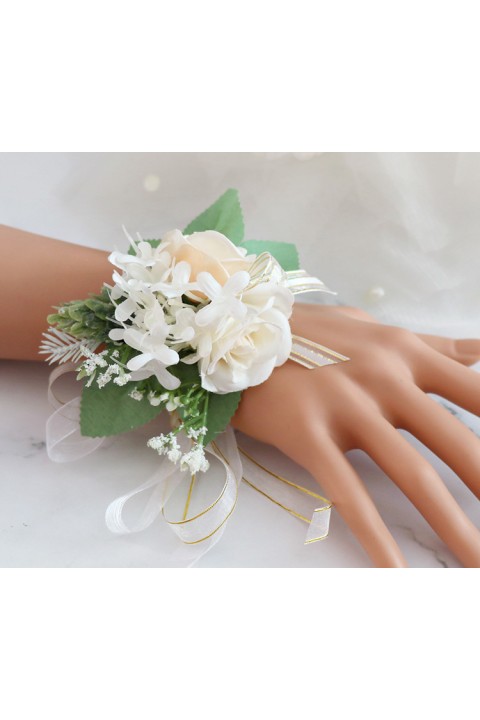 Artificial Flower Wedding Wrist Corsage & Boutonniere