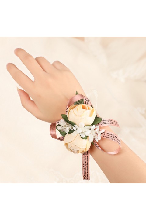 Artificial Silk Flower Bridal Wrist Corsage