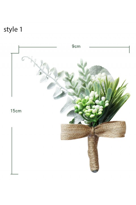 Artificial Greenery Groom Boutonniere