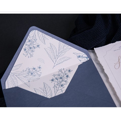 Leaf Printed Letterpress Wax Seal Customized Wedding Invitation