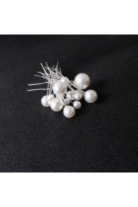 Simple Pearl Decorated Bridal Hairpins (18 in a set)