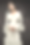 2021 New Casual Deep V-neck Long Ruffle Sleeve Satin Wedding Dresses With Small Train