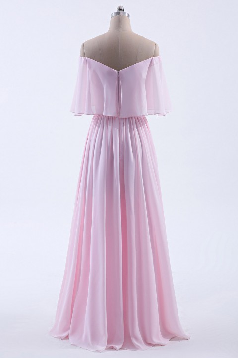 Clearance | Bohemian Style Off Shoulder Chiffon Bridesmaid Dress