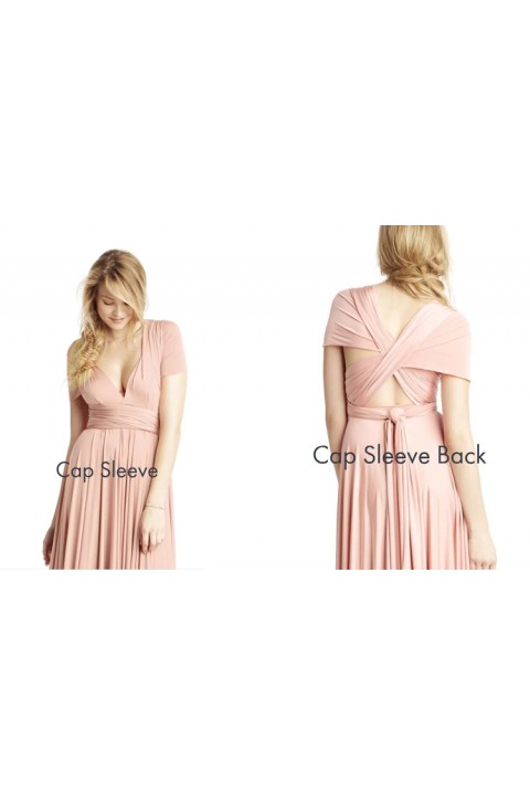 Pink Elegant One Shoulder Belted Luxe Satin Bridesmaid Dress Multiple Wear Styles