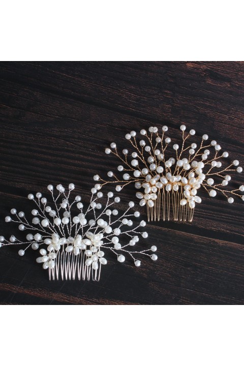 Pearl Beaded Branch Bridal Hair Comb