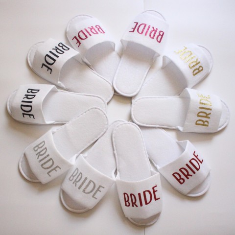 Bride & Team Bride Open Toe Bachelorette Party Slippers