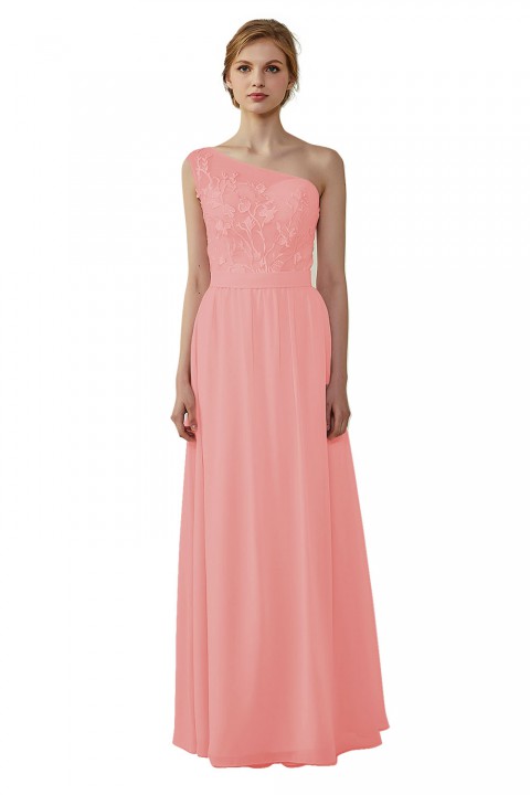 Illusion Sweetheart One Shoulder Lace A-Line Bridesmaid Dress