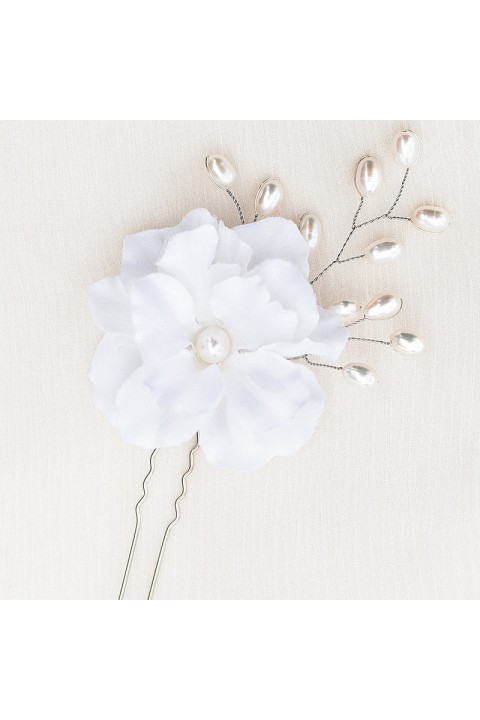 Flower Pearl Decor Bride Hairpin