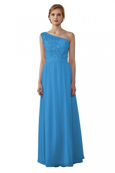 Illusion Sweetheart One Shoulder Lace A-Line Bridesmaid Dress