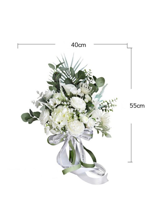 Artificial Flower Eucalyptus Silk Wedding Bouquet