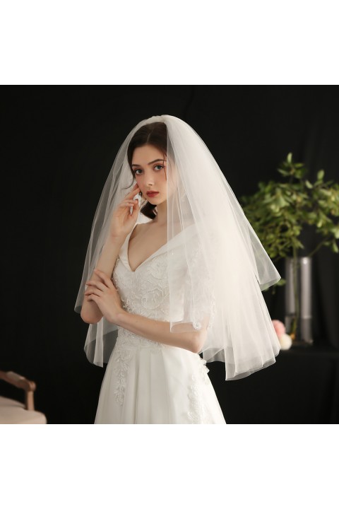 Simple Multi-Layers Bouffant Wedding Bridal Veil With Comb